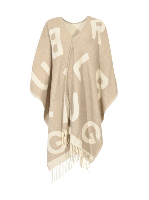 Poncho in misto lana con lettering Naturale BLUGIRL | PF5008 T030000005